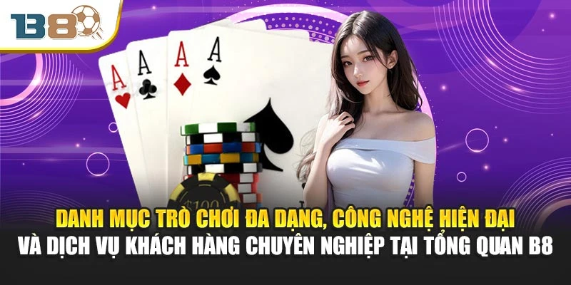 Danh mục trò chơi đa dạng, công nghệ hiện đại và dịch vụ khách hàng chuyên nghiệp tại tổng quan B8